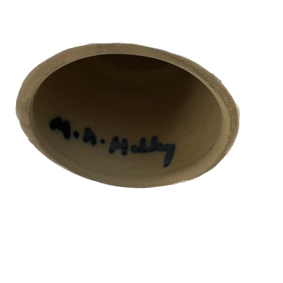 SIGNED M.A. Hadley Art Pottery Bride & Groom Candlesticks Candle Holders Blue - Picture 7 of 7